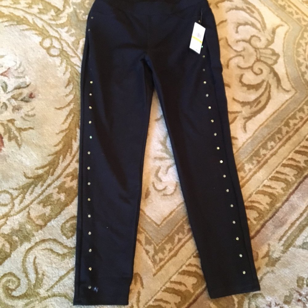 NWT - Michael Kors black slacks with gold studs